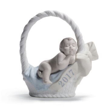 Born in 2017 Boy Figurine. Fair Skin in Lladró