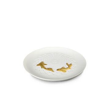 Plato Koi. Lustre dorado en Lladró