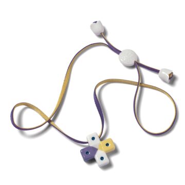 Greek Cross Pendant. Purple and yellow in Lladró