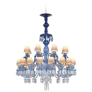 Chandelier Belle de Nuit 24 luces. Azul (CE/UK/CCC) en Lladró