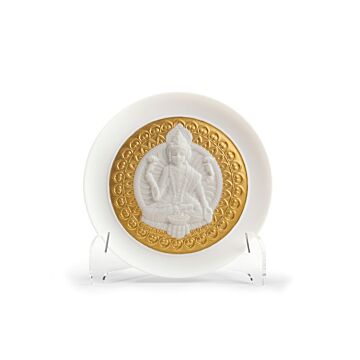 Goddess Lakshmi Decorative Plate. Golden Lustre in Lladró