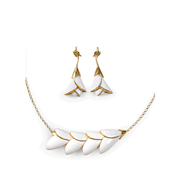 Heliconia White 2 Pieces Set in Lladró