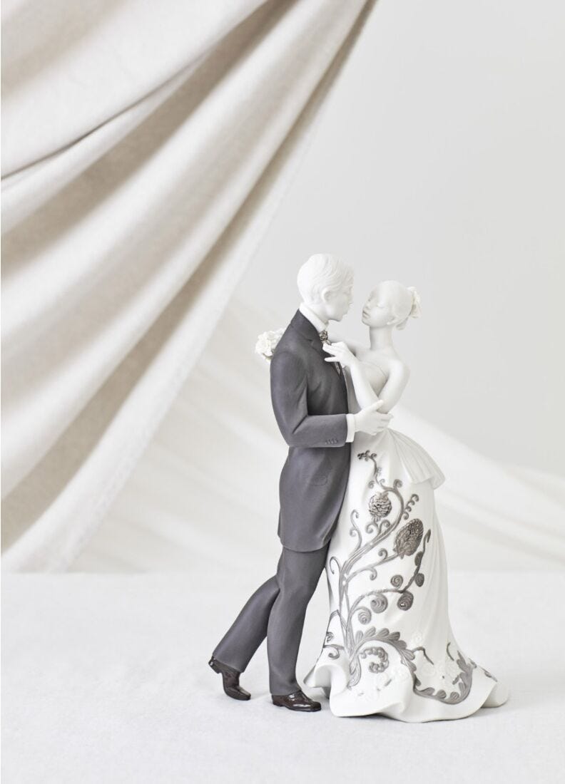Lovers' Waltz Couple Figurine. Silver Lustre, 6 of 6