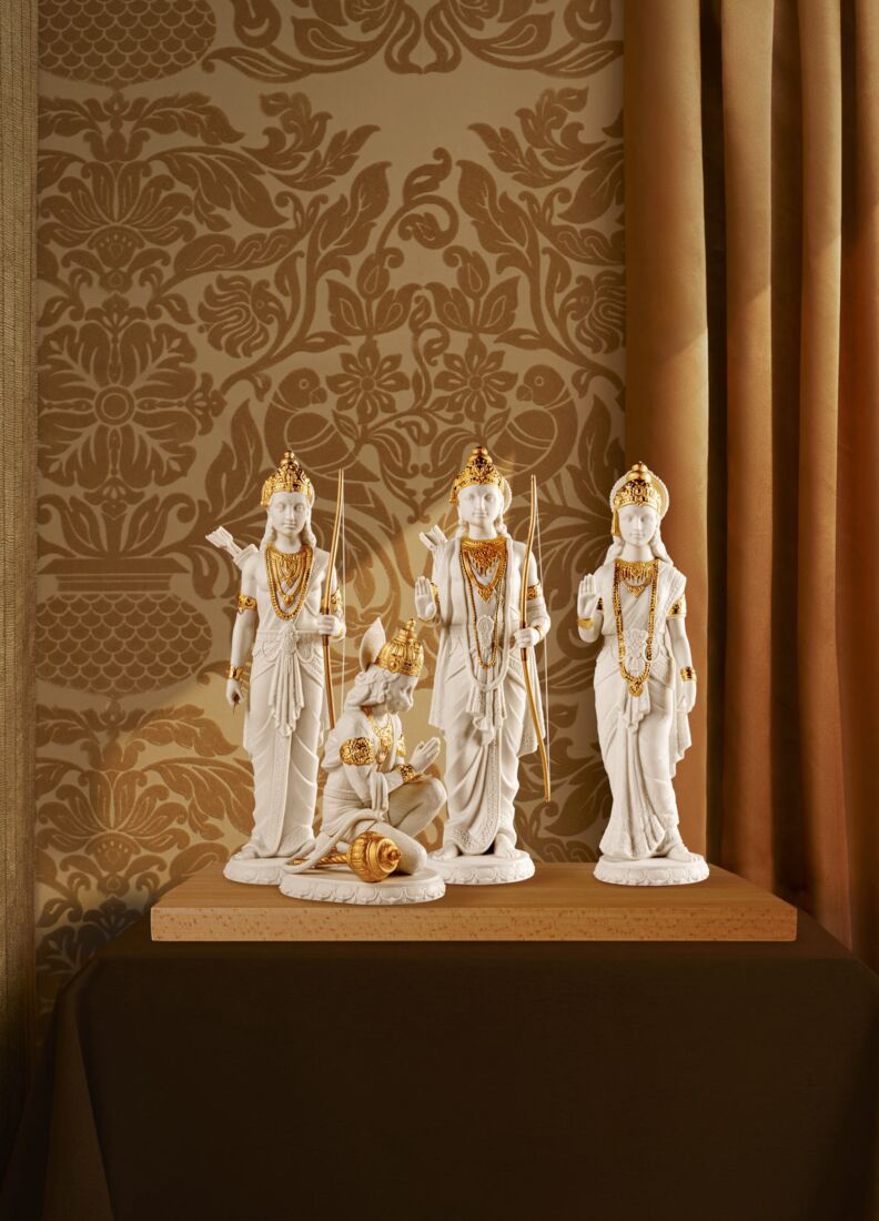 Hanuman Sculpture. Golden Luster, 1 of 7
