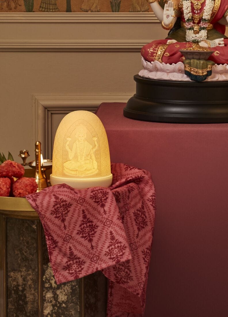 Lampada da tavolo Lord Ganesha & Goddess Lakshmi Dome, 1 di 6
