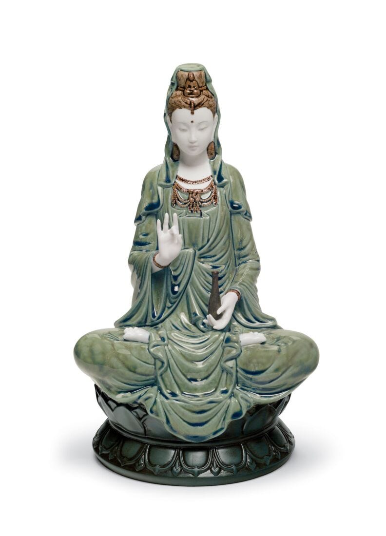 Kwan Yin Figurine. Green, 4 of 5