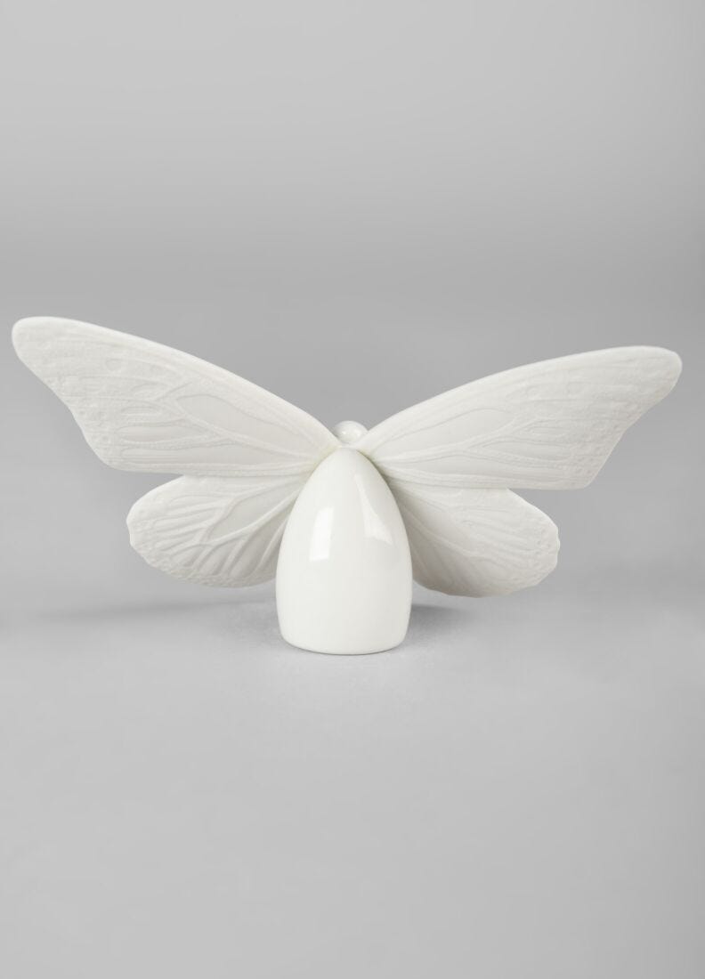 Butterfly Figurine. Golden Luster & White, 4 of 6