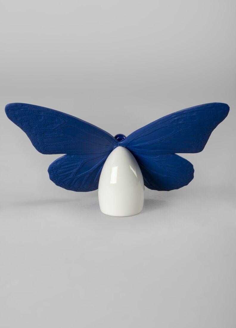Butterfly Figurine. Golden Luster & Blue, 4 of 5