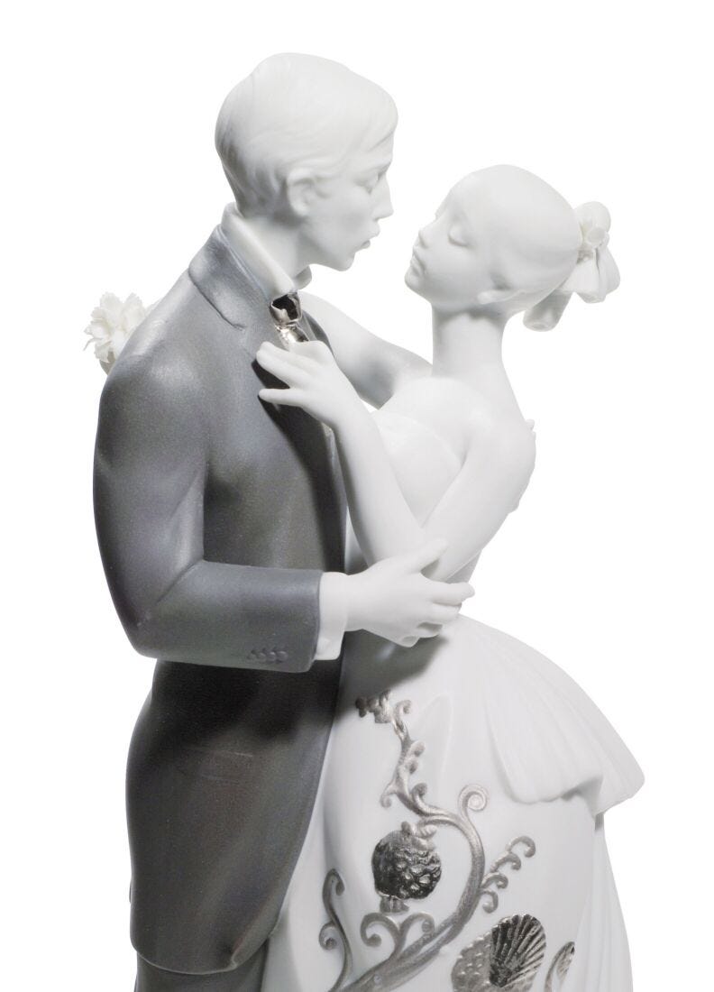 Lovers' Waltz Couple Figurine. Silver Lustre, 4 of 6