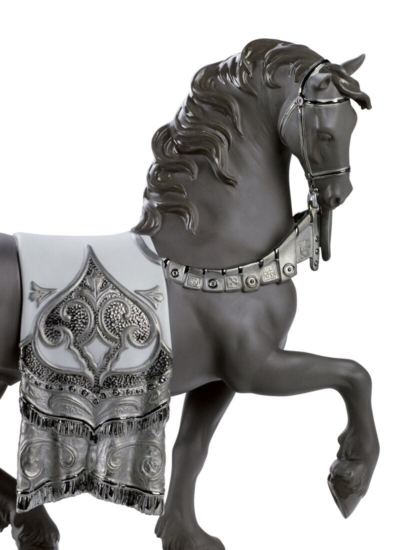 A Regal Steed Horse Sculpture. Silver Lustre, 4 of 6