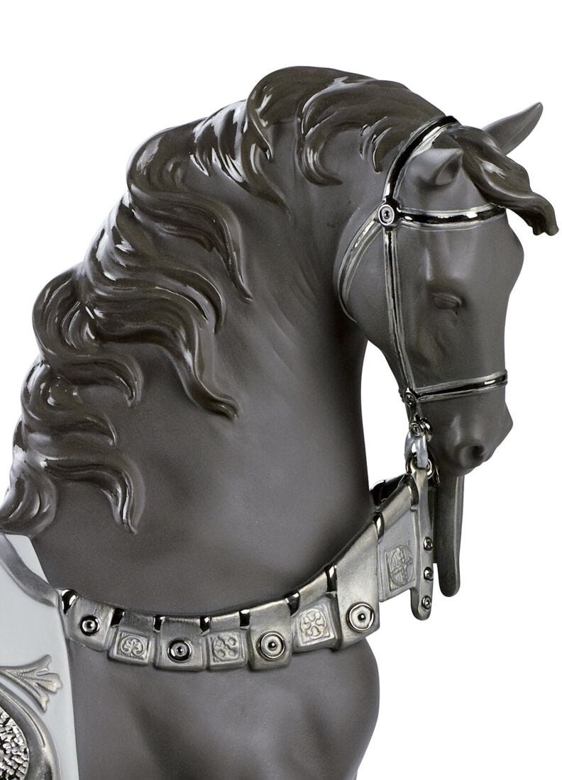 A Regal Steed Horse Sculpture. Silver Lustre, 1 of 6