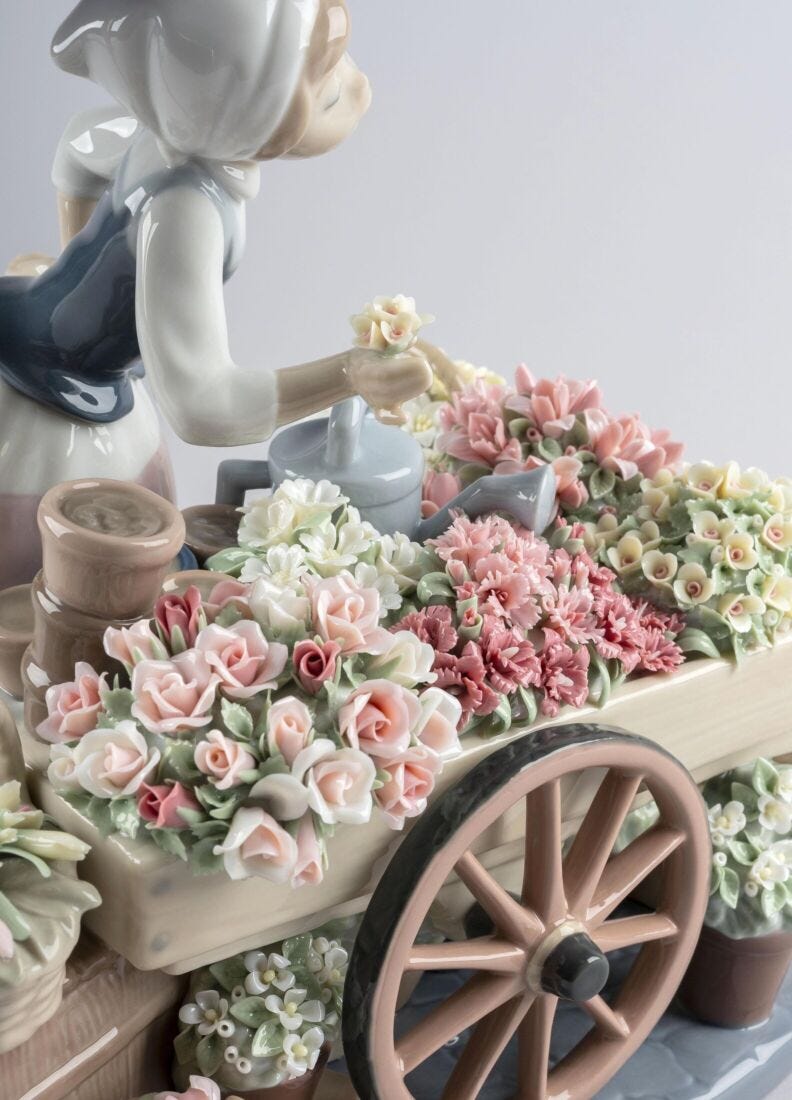 Escultura mujer El puesto de flores, 3 de 8