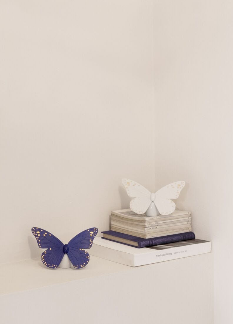 Butterfly Figurine. Golden Luster & Blue, 2 of 5