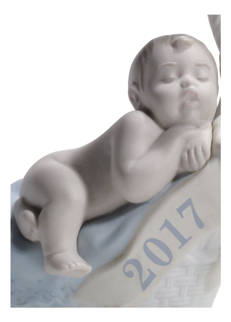 Born in 2017 Boy Figurine. Fair Skin, 1 of 2