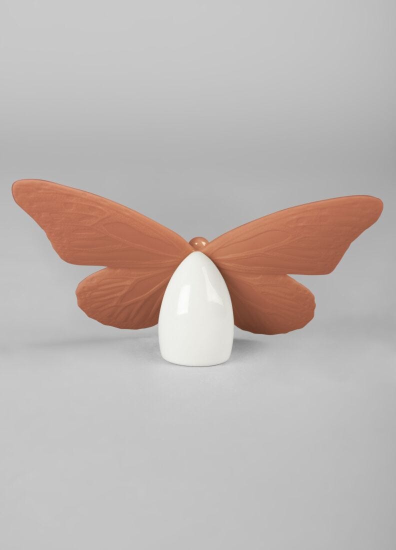 Butterfly Figurine. Golden Luster & Coral, 4 of 5