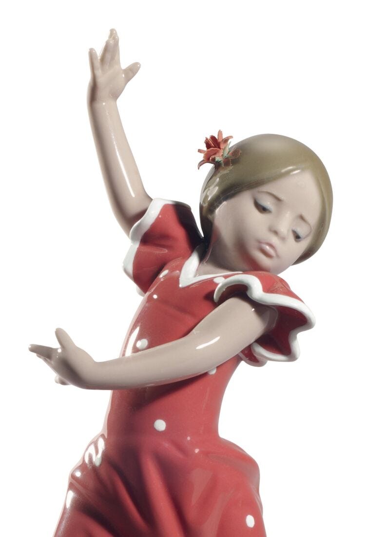 Figura Bailaorita con los brazos arriba. Rojo, 3 de 7