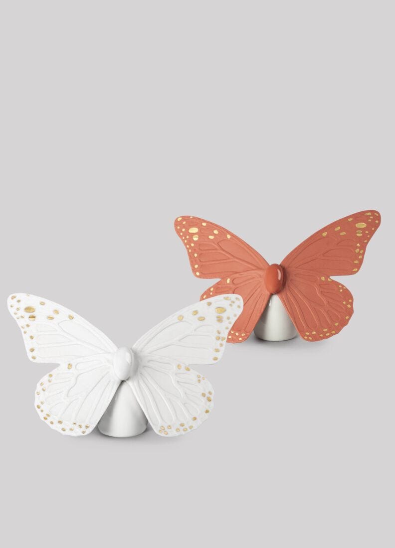 Butterfly Figurine. Golden Luster & White, 5 of 6