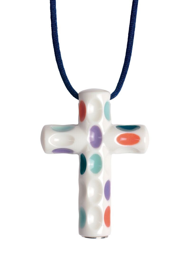 Colgante Cruz latina. Rojo, azul y morado, 1 de 5