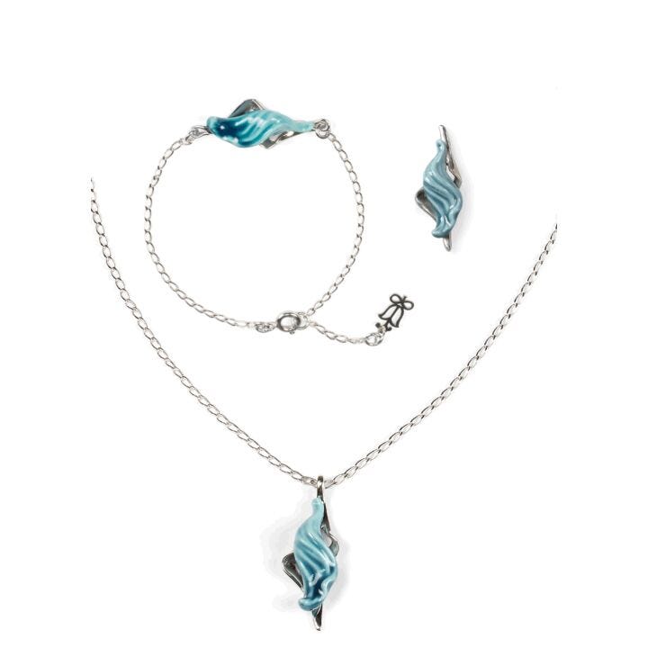 Set Aquarium Pendant, Bracelet & Earrings in Lladró