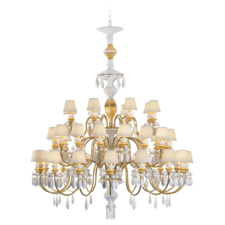 Belle de Nuit 40 Lights Chandelier. Golden Luster (JP) in Lladró