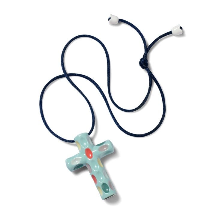 Latin Cross Pendant. Blue in Lladró