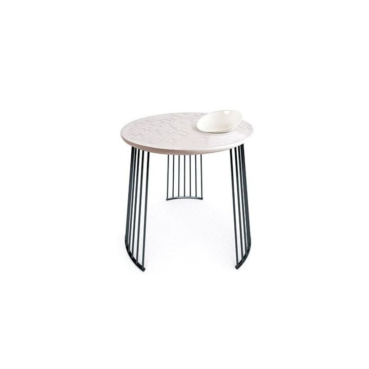 Frost Moment Table. With bowl. Black metal in Lladró