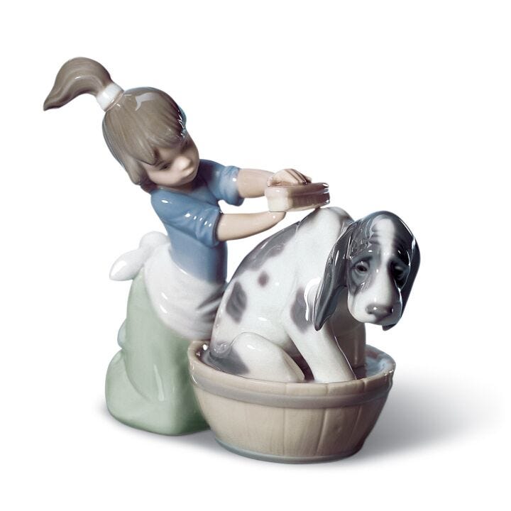 Figurina Il bagno del cane in Lladró