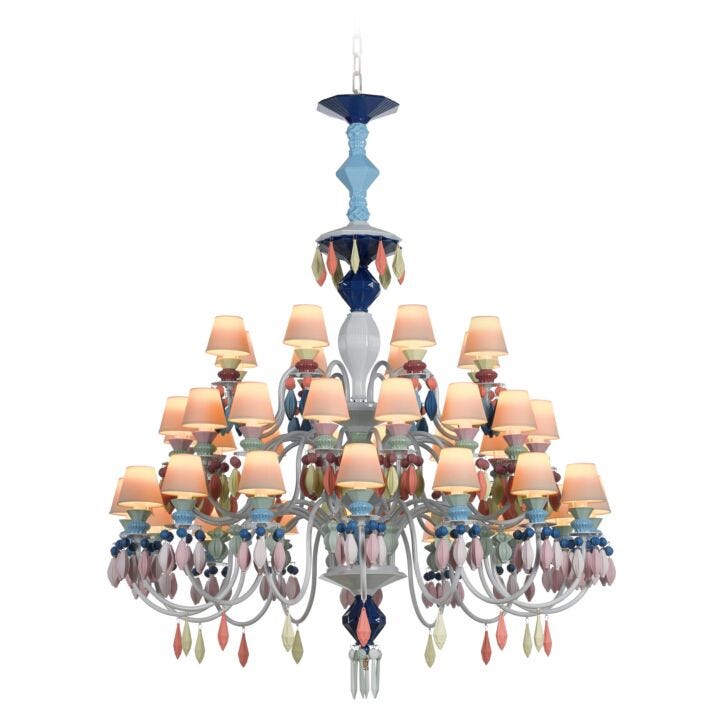 Belle de Nuit 40 Lights Chandelier. Multicolor (CE/UK) in Lladró