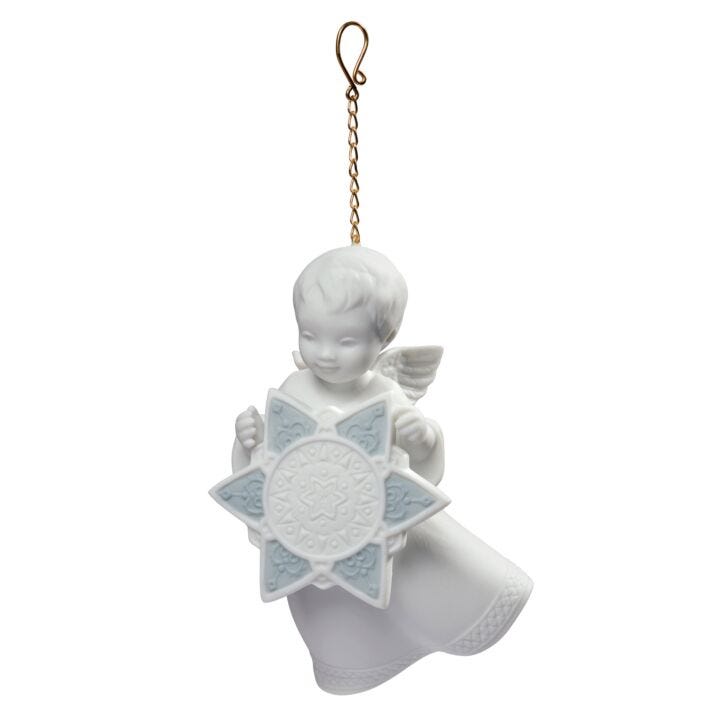 Angel with Star Christmas Ornament in Lladró