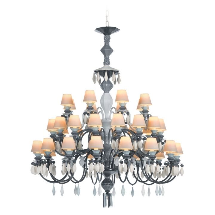 Belle de Nuit 40 Lights Chandelier. Black (JP) in Lladró