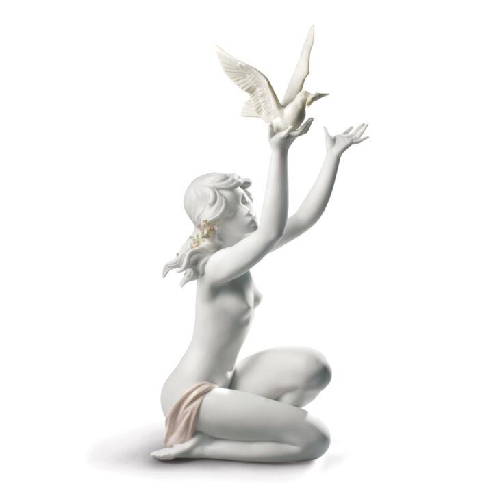 Peace Offering Woman Figurine. White in Lladró