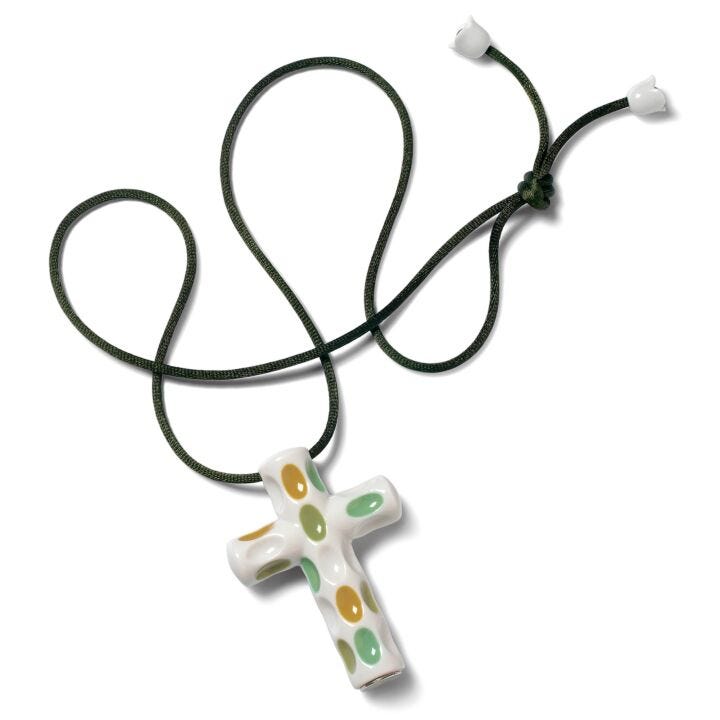 Latin Cross Pendant. Green in Lladró