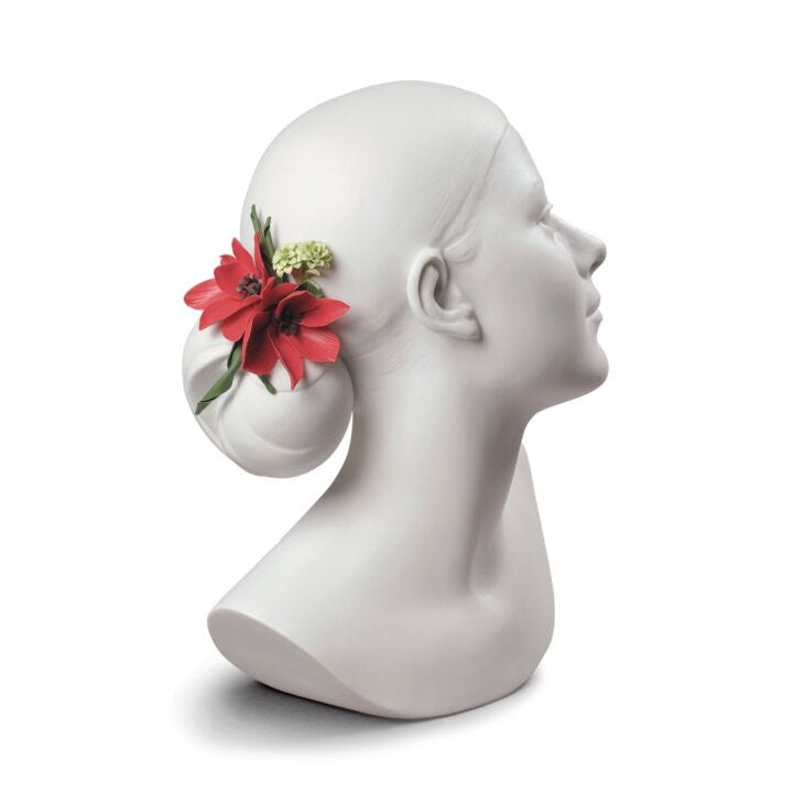 Lily with Flowers Woman Bust in Lladró