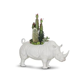Figurina Rhino Garden Bianco mate. Plant the Future