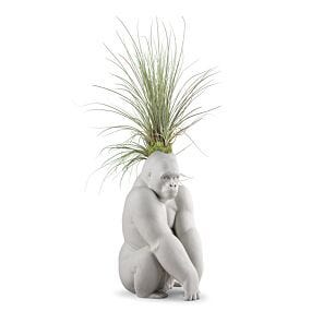 Figurina Gorilla Garden. Bianco mate-h. Plant the Future