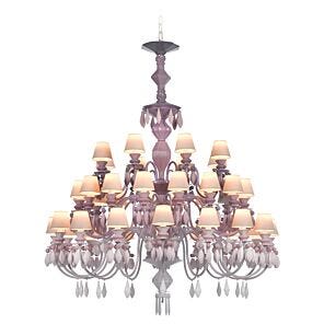 Chandelier Belle de Nuit 40 luces. Rosa (US) en Lladró