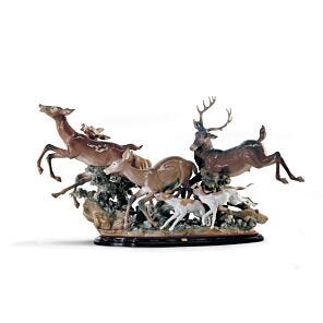 Pursued Deer Sculpture. Limited Edition