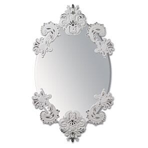 Oval Wall Mirror without Frame. Silver Lustre. Limited Edition in Lladró