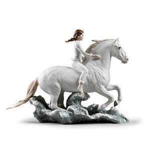 Figurina Cavallo e donna Galoppo nel mare