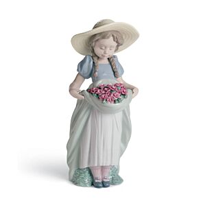 Bountiful Blossoms Girl with Carnations Figurine