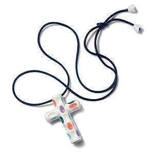 Latin Cross Pendant. Red, Blue and Purple in Lladró
