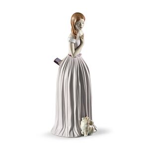 I'll Walk You to the Party Woman with Dog Figurine