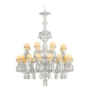 Belle de Nuit 24 Lights Chandelier. White (US) in Lladró