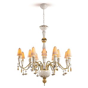 Ivy and Seed 16 Lights Chandelier. Medium Flat Model. Golden Luster (CE/UK/CCC)